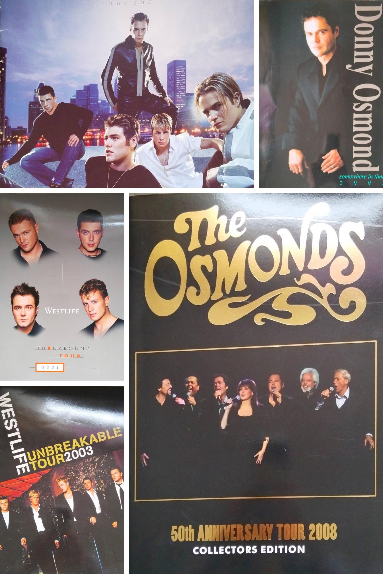Westlife, Donny Osmond and the Osmonds 5 Tour Programs - Etsy