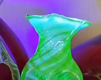 Victorian Vaseline Glass Vase