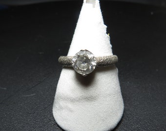 Anello regolabile con pavé per incastonatura rotonda da 6 mm - Strass e Argento 925 rodio