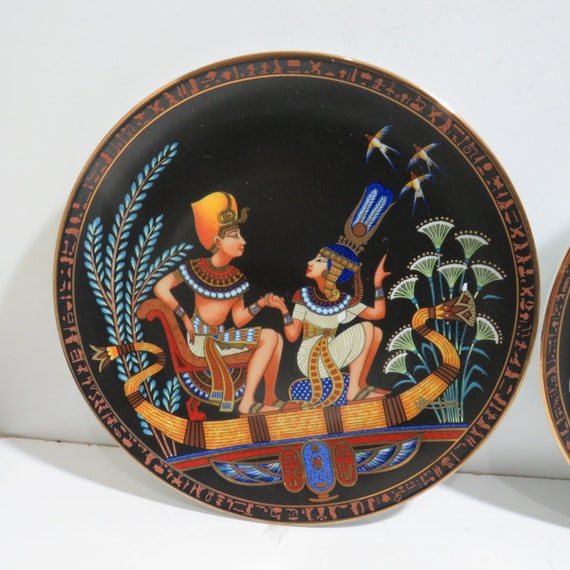 Osiris Porcelain Legend of Tutankhamun Collectable Plates Set of 2