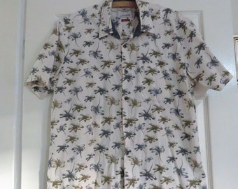 Mc Short Sleeve Dotted Floral Printed Men's Shirt Size XL