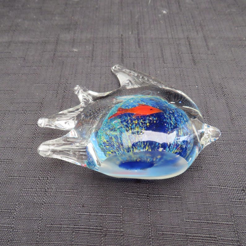 Vintage Art Glass Hand Blown Angelfish Paperweight - Etsy
