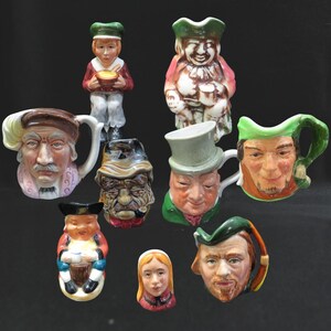 9 x Vintage Character & Toby Jug-collectie