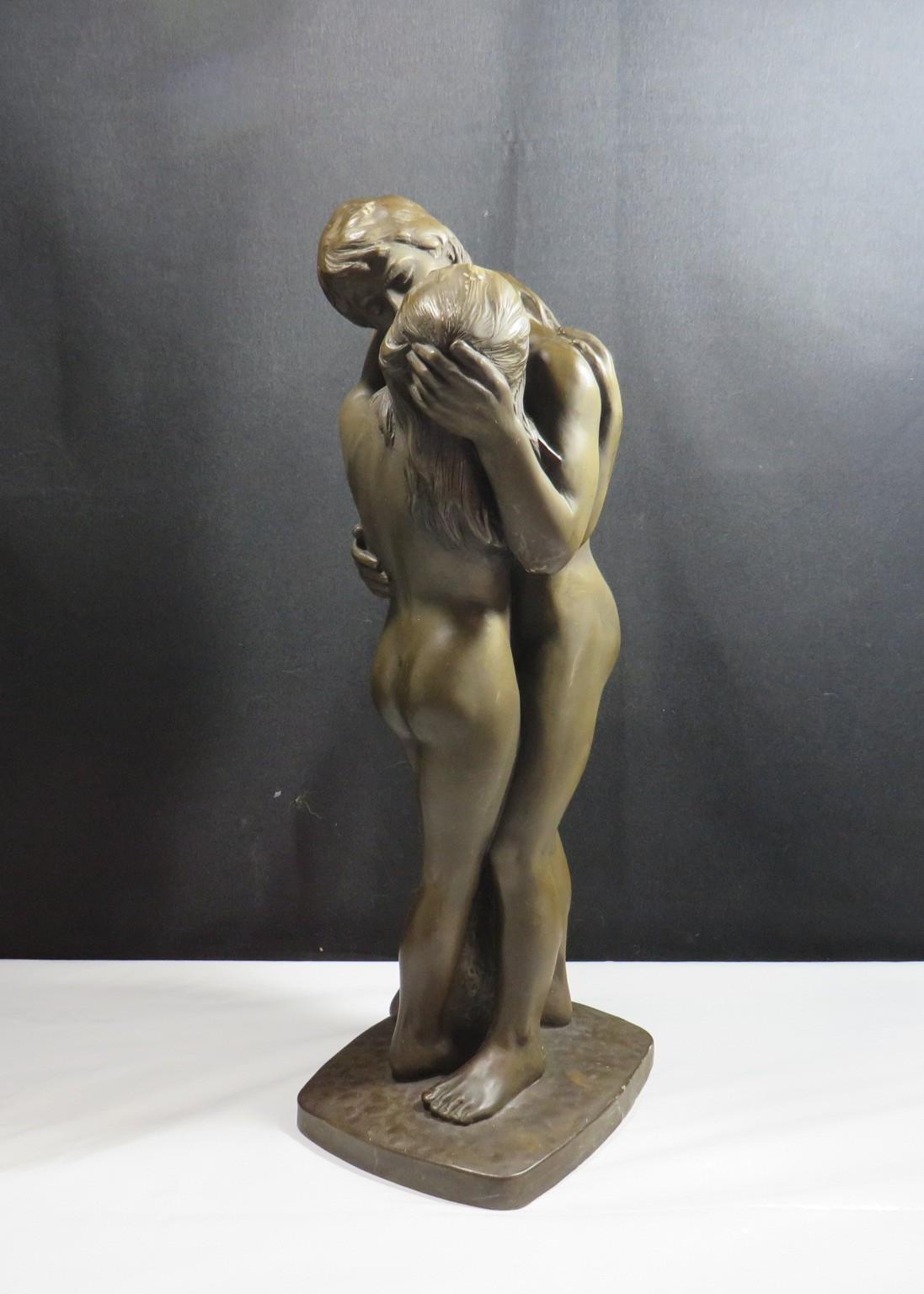 Vintage Roland Chadwick Bronze Lovers Embrace Sculpture - Etsy UK