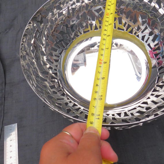 Vintage Alessi Italy Inox 18/10 M.sansoni 2002 Metal Cutout Basket