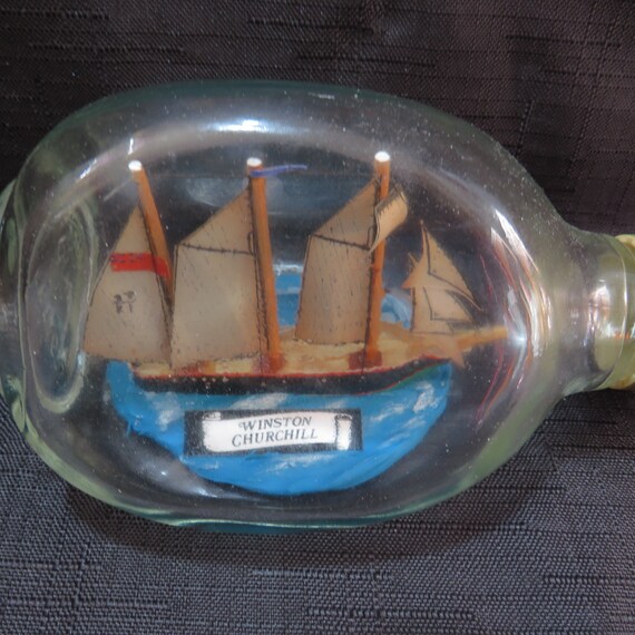 Vintage Winston Churchill Ship in a Haig Scotland Dimple