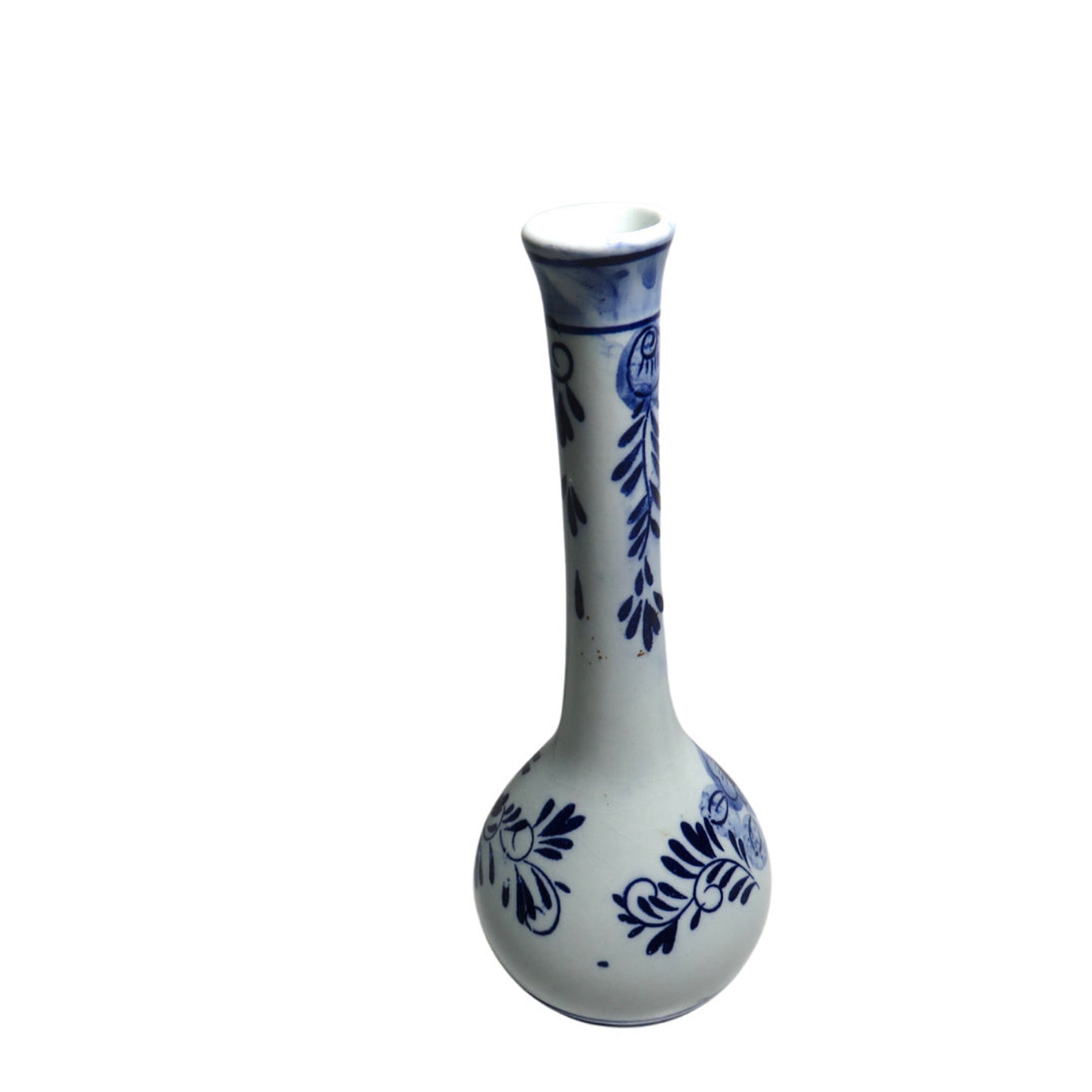 Vintage Delft Hand Painted Blue Bud Vase - Etsy