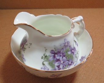 Hammersley Victorian Violets Set Of 2 Milk / Cream Jug & Sugar Bowl