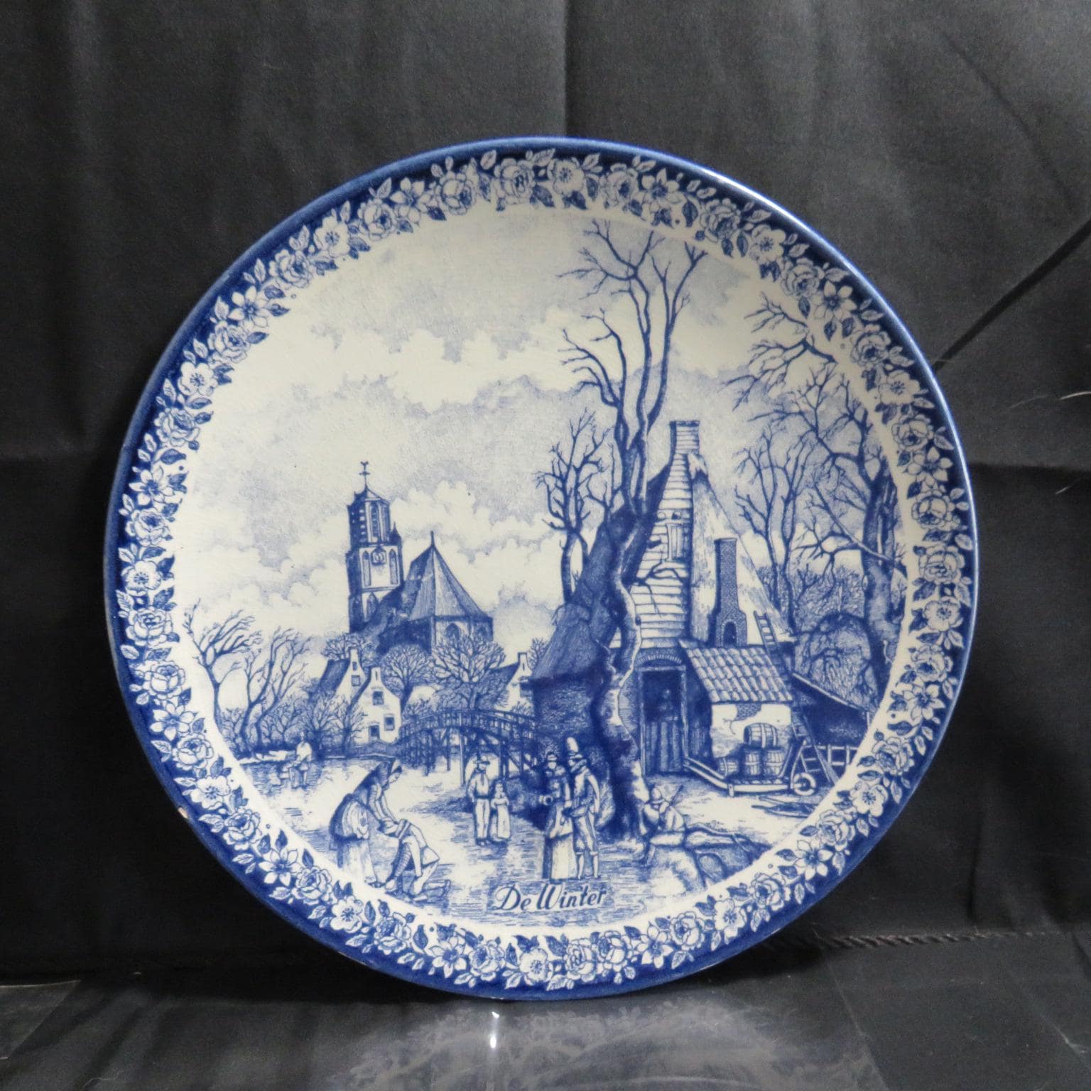 Vintage Delft Blue Chemkefa Maastricht Holland De Winter Wall
