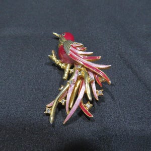 Vintage Rhinestones & Enamel Bird Brooch Pin