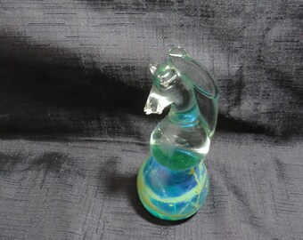 Vintage Mdina Signed Glass Seahorse Paperweight