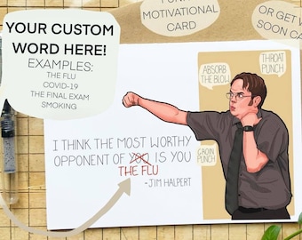 Funny Custom Dwight Schrute Themed Motivational or Get Well Card