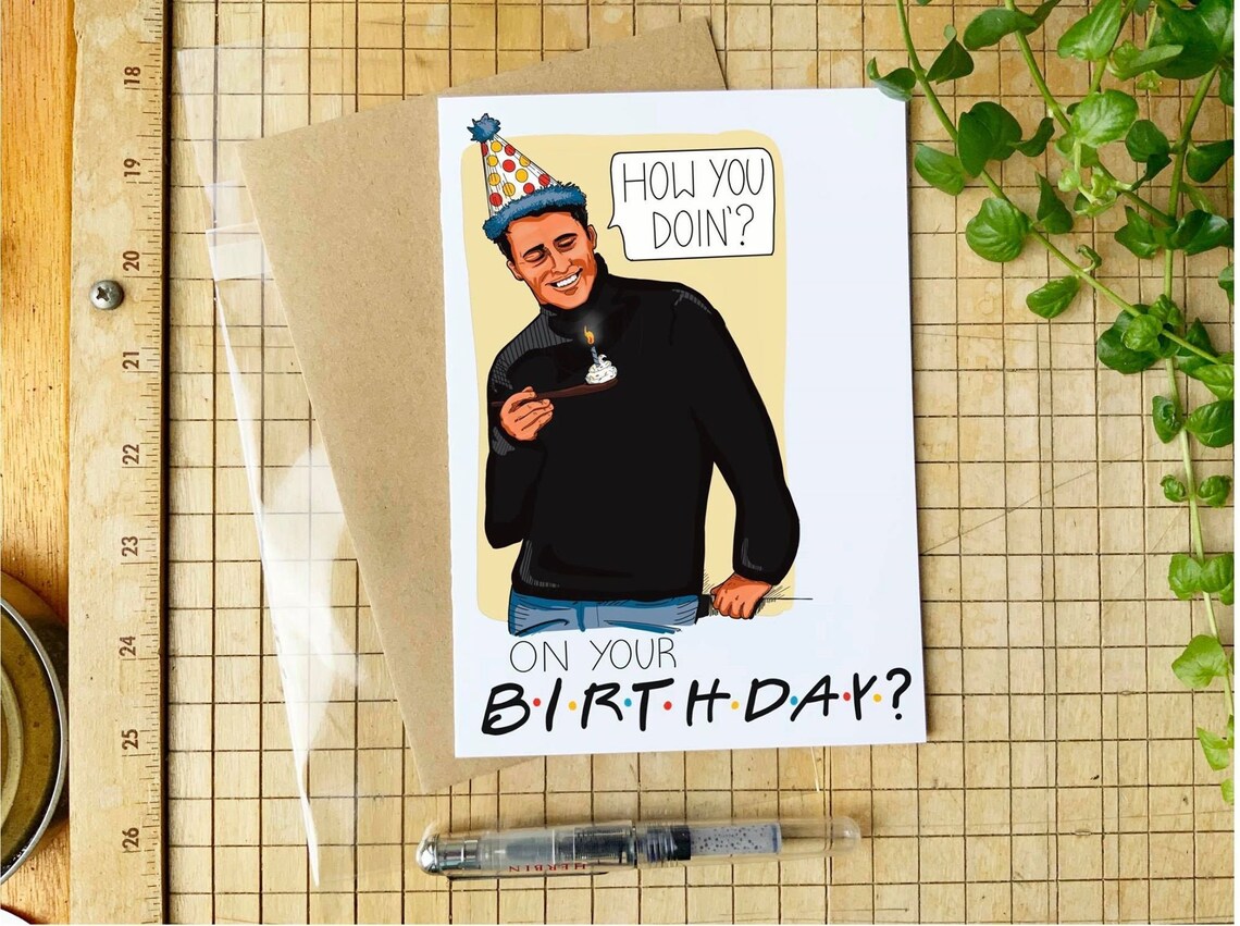 Printable Joey Birthday Card Funny Friends Themed Birthday Card