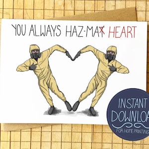 Printable Funny Anniversary Card - &quot;You always Haz-Ma Heart&quot; Pun Anniversary Card