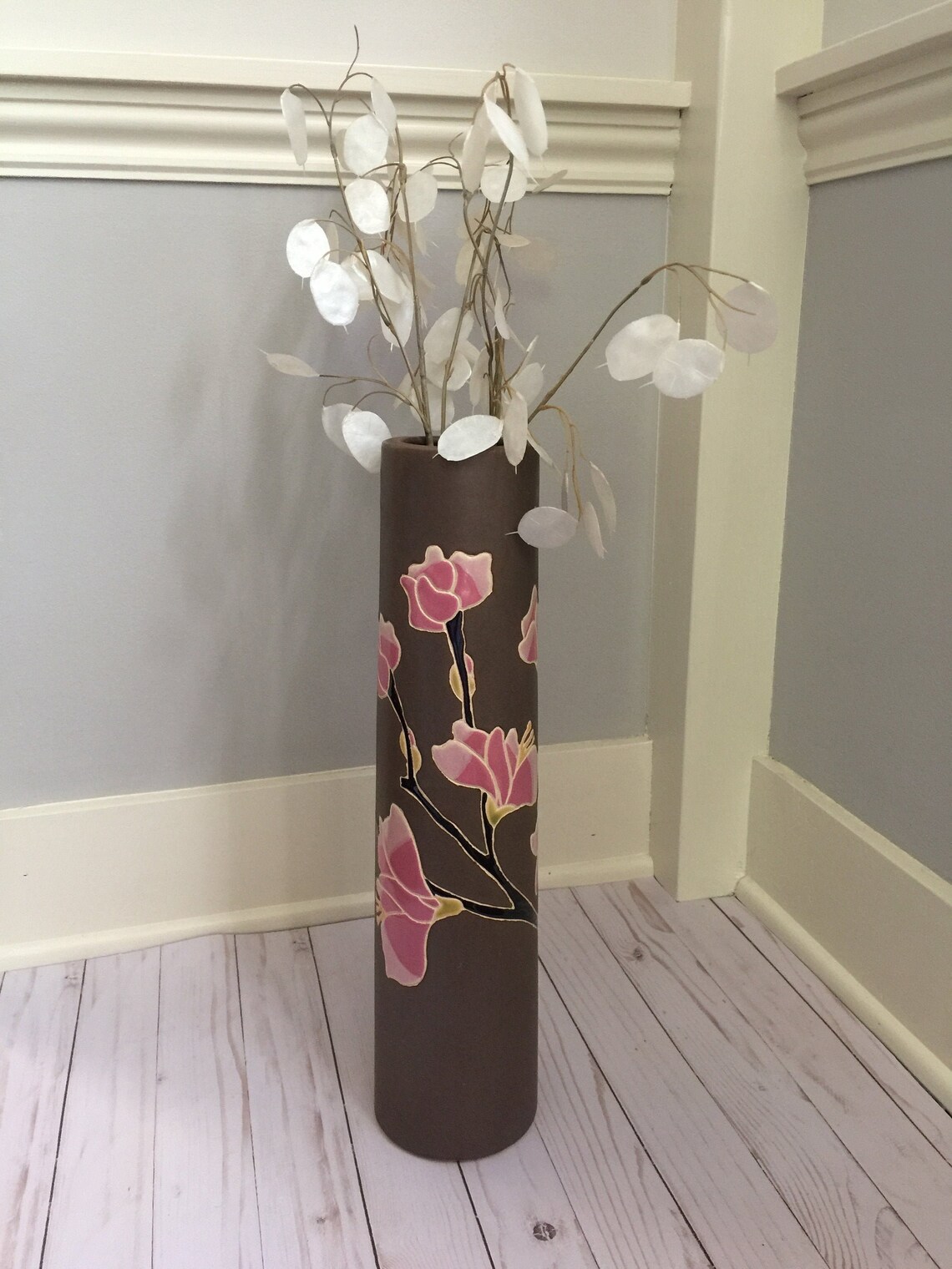 Tall Vase with Magnolia Branch Glaze Etsy