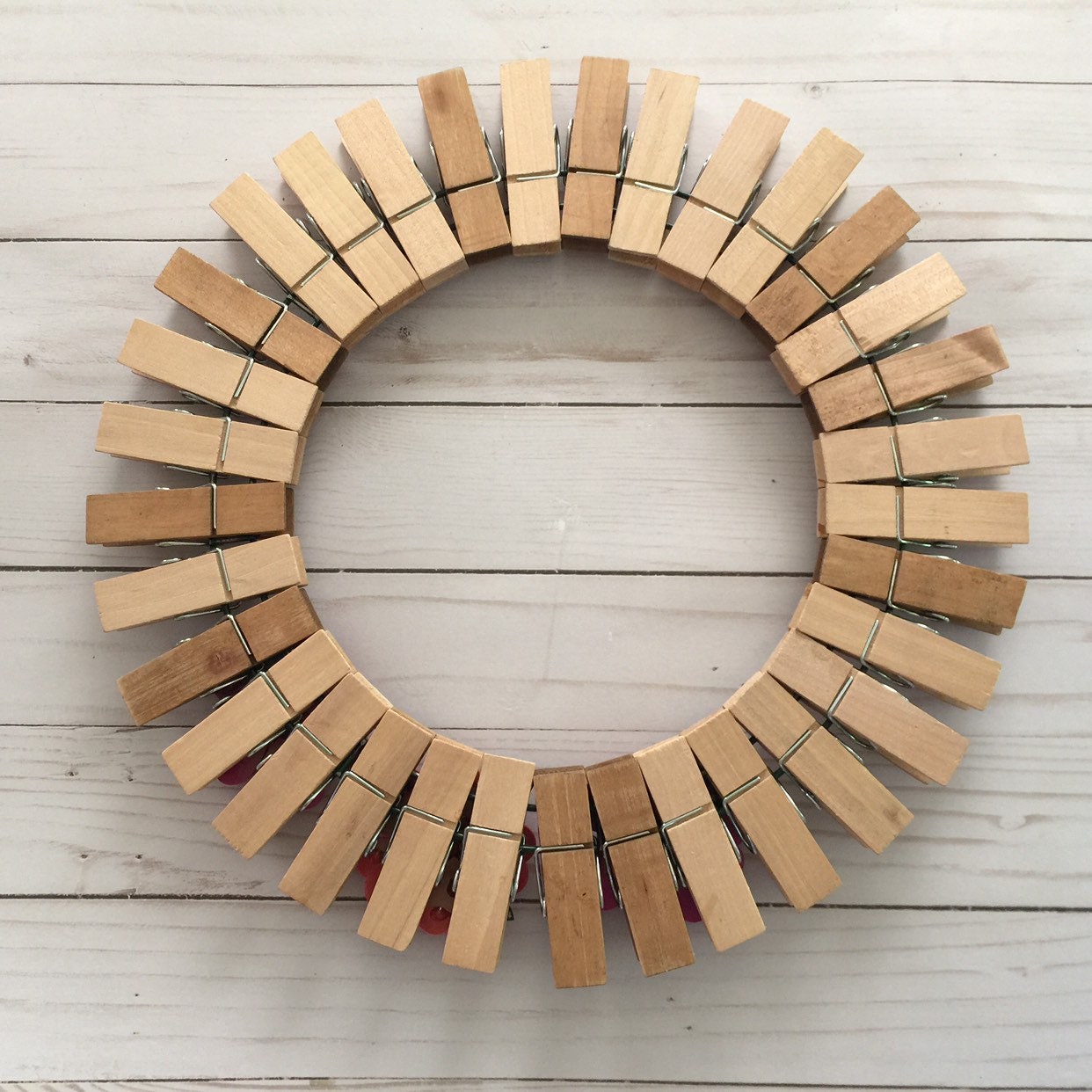 Wreath Simple Natural Wood With Bright Flowers Etsy