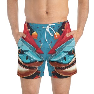 Customized swimsuits with exclusive Tiburon designs, summer style men's shorts, digital art printed swimsuits