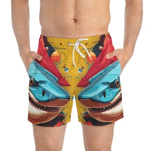 Customized swimsuits with exclusive Tiburon designs, summer style men's shorts, digital art printed swimsuits
