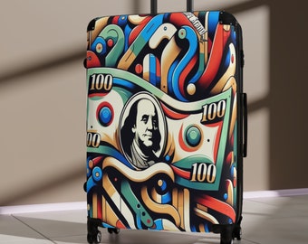 Suitcase USA 100 Dollar Bills. One Hundred Dollar Bills Carry-on