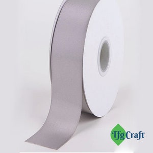 Grey Satin Ribbon | Ribbon by the yard | Double Faced Ribbon