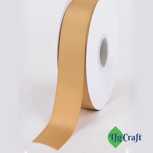 Gold Satin Ribbon | Ribbon by the yard | Double Faced Ribbon