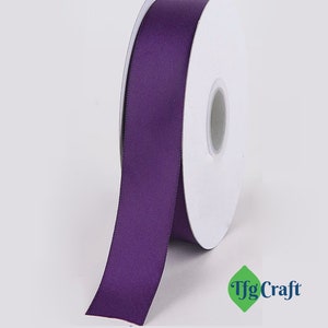 Purple Satin Ribbon | Ribbon by the yard | Double Faced Ribbon