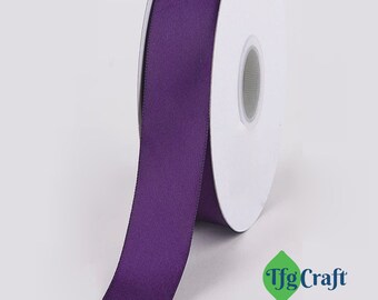 Purple Satin Ribbon | Ribbon by the yard | Double Faced Ribbon