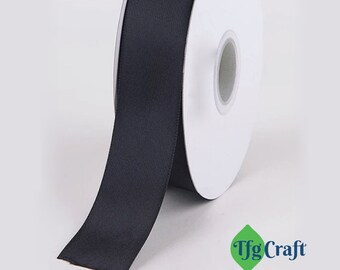 Black Satin Ribbon | Ribbon by the yard | Double Faced Ribbon
