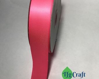 Fuchsia Satin Ribbon | Dark Pink Ribbon by the yard | Double Faced Ribbon