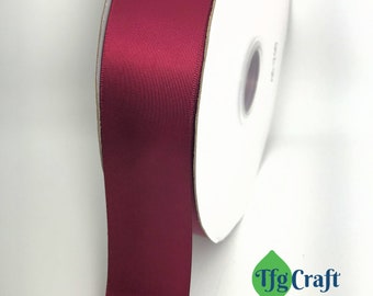 Burgundy Satin Ribbon | Ribbon by the yard | Double Face Ribbon