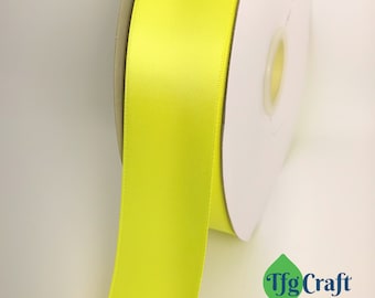 Yellow Satin Ribbon | Ribbon by the yard | Double Face Ribbon