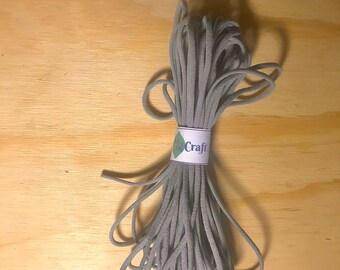 Gray Round Elastic Cord For Face Masks | Crafts | Beading | Bracelet | Super Soft Elastic Cord | Ear Tie Rope | Grey Gray elastic