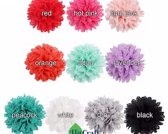 4” Lace Chiffon Flower| Fabric Flower Heads| Chic Flower| DIY Baby Headband| DIY Hair Accessories Flower