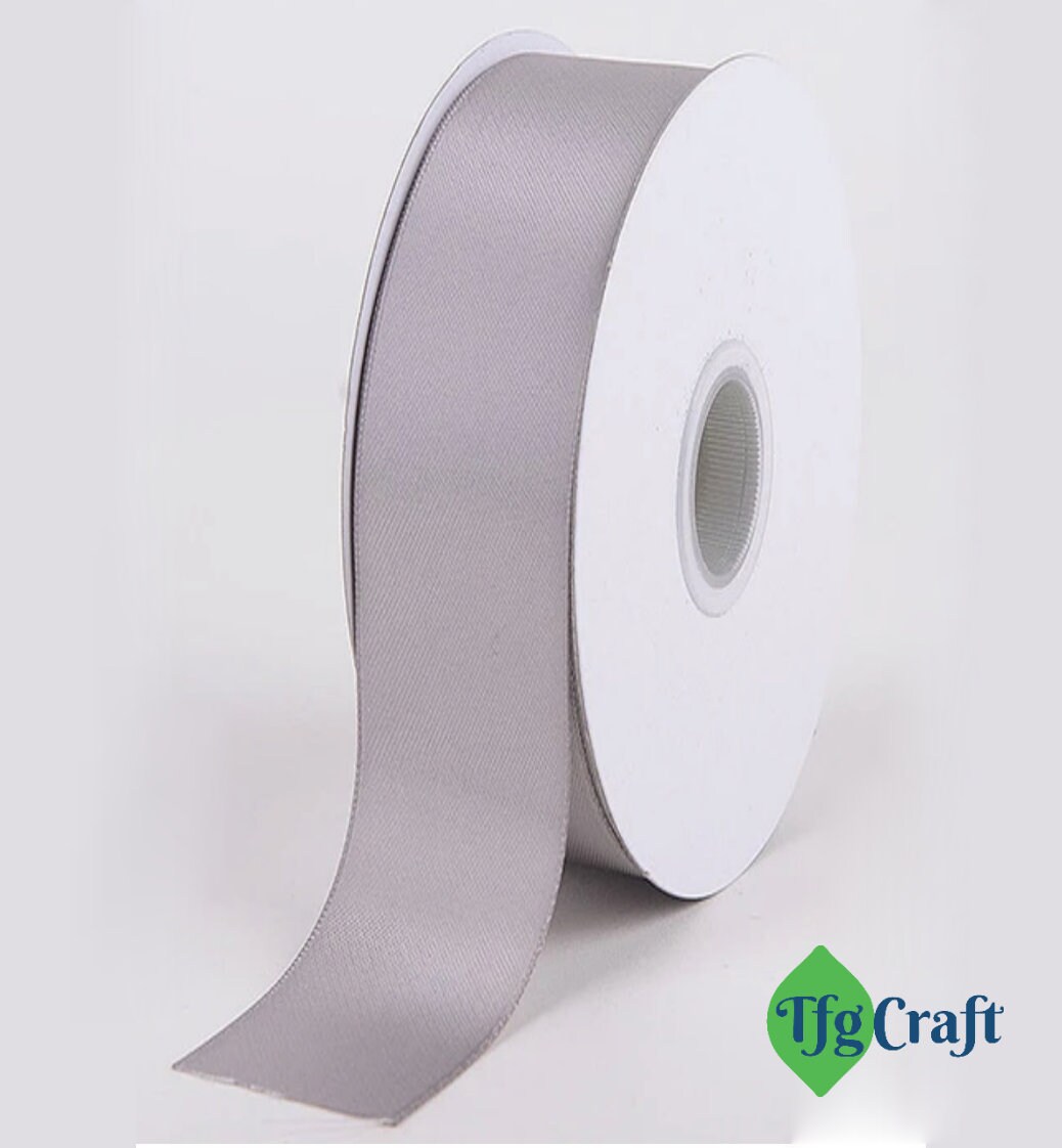 Grey Satin Ribbon Ribbon by the Yard Double Faced Ribbon Etsy