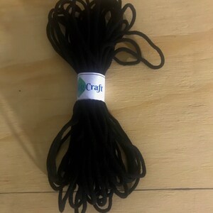 Cavo elastico rotondo nero per maschere per il viso / artigianato / perline / bracciale / cavo elastico super morbido / corda per orecchio / elastico nero