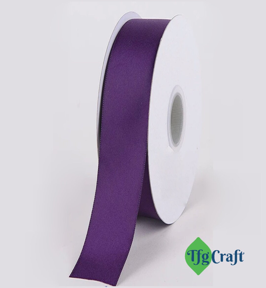 Rectangle Ribbon Purple Purple Satin Ribbon | Ribbon by the Yard | Double Faced Ribbon - Etsy
