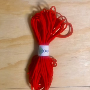 Red Round Elastic Cord For Face Masks | Crafts | Beading | Bracelet | Super Soft Elastic Cord | Ear Tie Rope | Red elastic