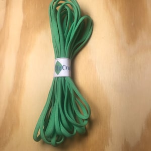1/4 Green Elastic Cord | Flat Elastics | Super Soft | For Face Masks | Crafts | Beading | Bracelet | etc...