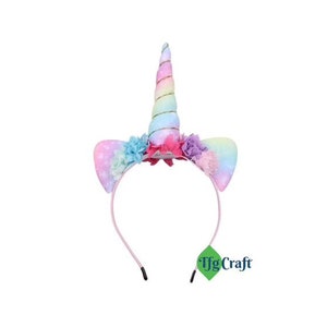 Pastel Rainbow Unicorn Headbands With Flowers | Unicorn Headbands | Unicorn hairbands  | Unicorn Birthday