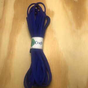1/4 Blue Elastic Cord | Flat Elastics | Super Soft | For Face Masks | Crafts | Beading | Bracelet | etc...