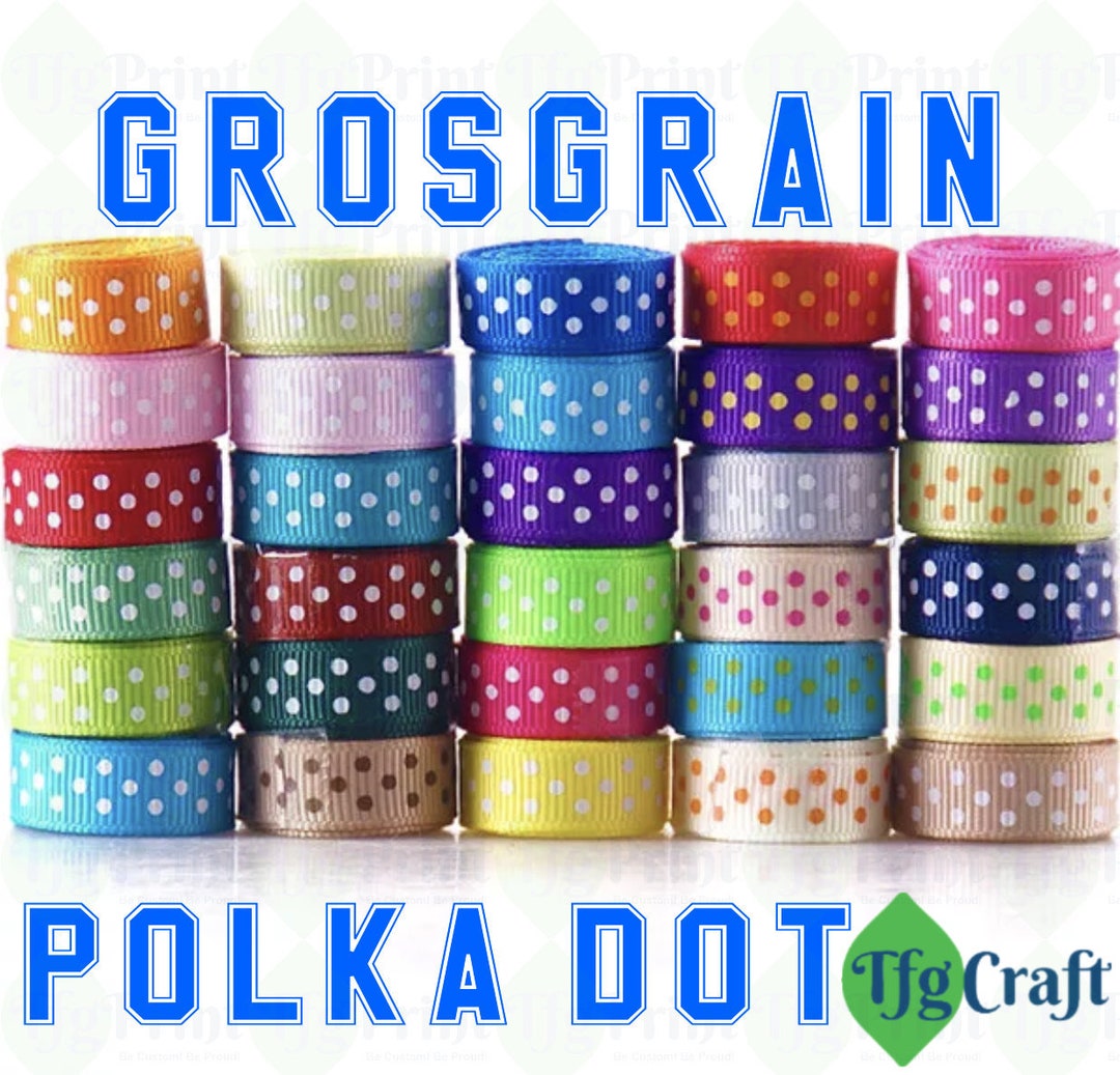 100 Yard Grosgrain Ribbon Polka Dot | Grosgrain Ribbon per Roll ...