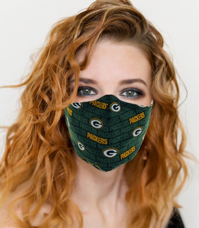 Packers NFL Face Mask 100 cotton & authentic adjustable Etsy