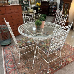 Arthur Umanoff 5 piece wrought iron patio set.  excellent condition