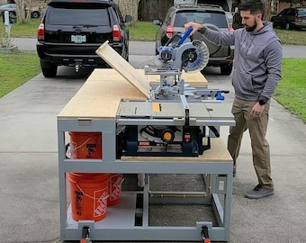 Simple 4x8 Full Shop Workbench plans featured on my YouTube channel PhillipReborn formerly p.caballero_creative or oardiy PLANS BLUEPRINTS