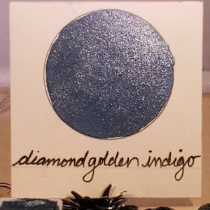 Pittura ad acquerello Diamond Golden Indigo, metallica, scintillante, fatta a mano per pittura, tecnica mista, scrapbooking su carta e stampaggio.
