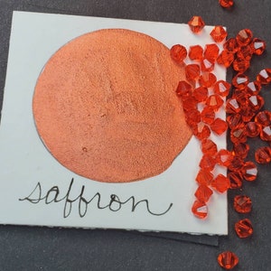 Zafferano, metallico, scintillante, vernice ad acquerello fatta a mano per pittura, tecnica mista e scrapbooking di carta e stampaggio.