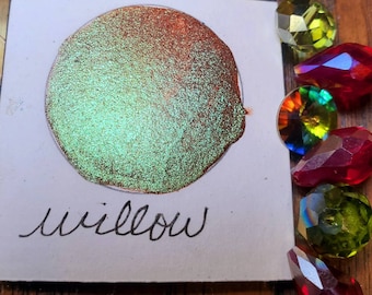 Willow, Metallic, shimmering, handmade watercolor paint.