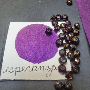 Esperanza, Metallic, luccicante, pittura ad acquerello fatta a mano per la pittura, tecnica mista e scrapbooking della carta e calligrafia.