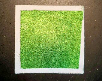 Clover,chrome Metallic, shimmering, handmade watercolor paint for painting, mixed media and paper scrapbooking, and calligraphy.