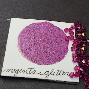 Magenta Glitter, glittery, Metallic, shimmering, handmade watercolor paint for painting, mixed media and paper scrapbooking, and stamping.